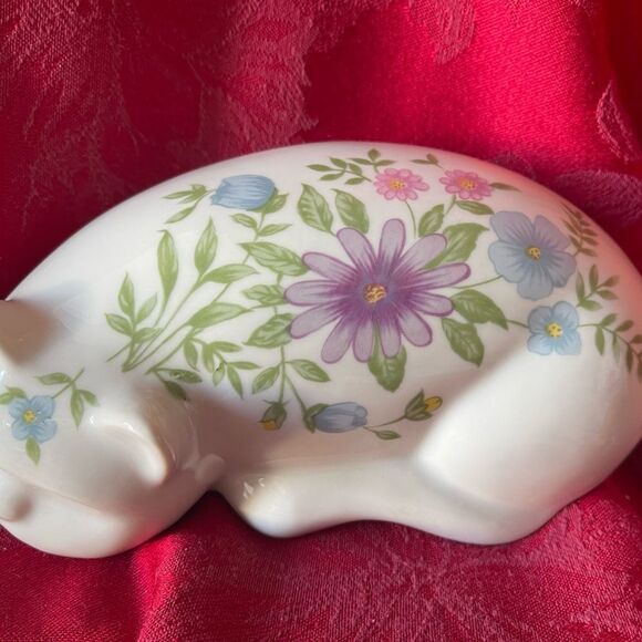 Classic Elizabeth Arden Porcelain Cat Powder Box WITH Scoop - Picture 5 of 10